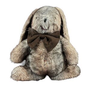 Vintage Ms. Noah Bunny Rabbit Hare Plush Brown Gray Rare Floppy Ears Nostalgia